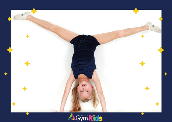 Kids gymnastics - learning handstands - Delta Gymnastics Brisbane, Gold Coast & Barron Valley